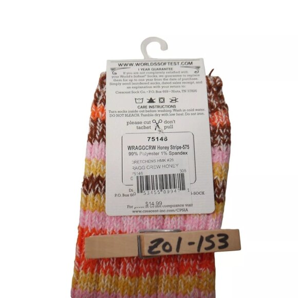 Worlds Softest Socks Ragg Crew Socks - Honey Stripe 6-11 Comfy CHRISTMAS Gift - Picture 4 of 4